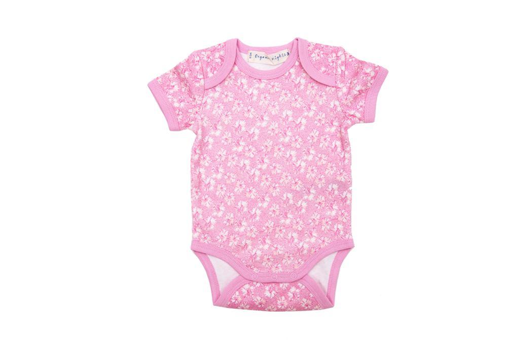 Organic Cotton Summer Onesie - Coral in Pink