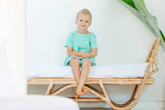 GOTS-Certified Organic Cotton Summer Short Pyjama Set - Dandelions in Mint