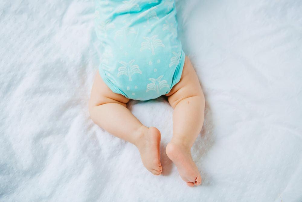 Organic Cotton Summer Onesie - Palms and Pineapples in Green