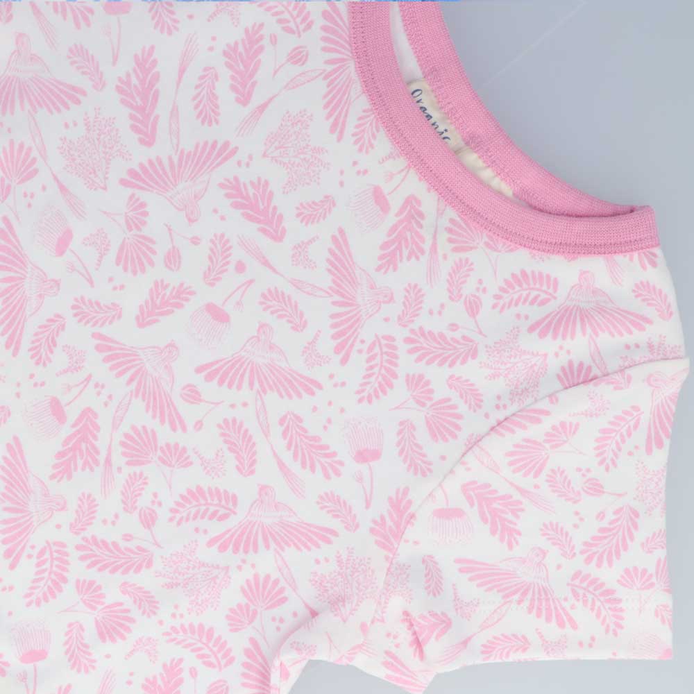 Children's Organic Cotton Short Pyjama Set - Blush Wings Pink