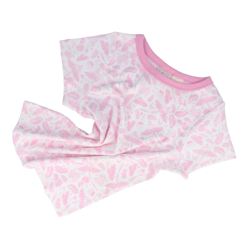 Children's Organic Cotton Short Pyjama Set - Blush Wings Pink