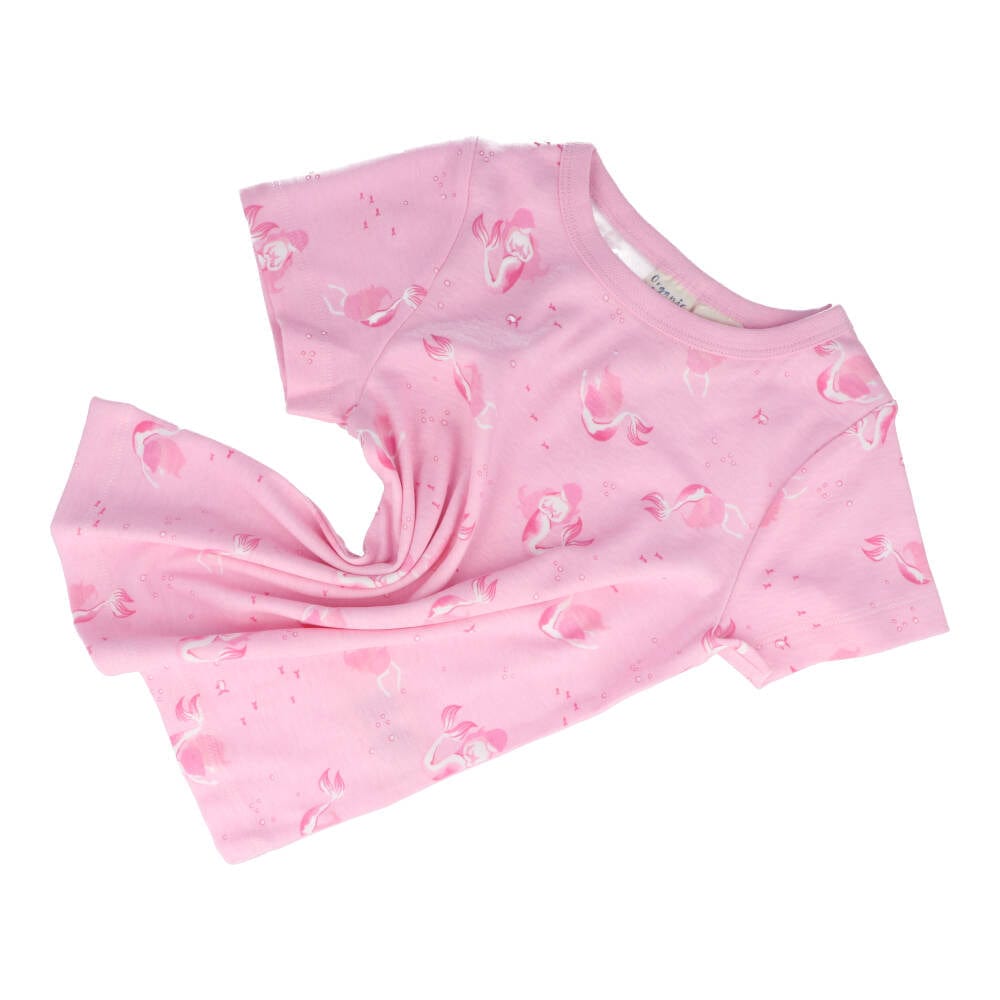 Children's Organic Cotton Short Pyjama Set - Mermaids Pink