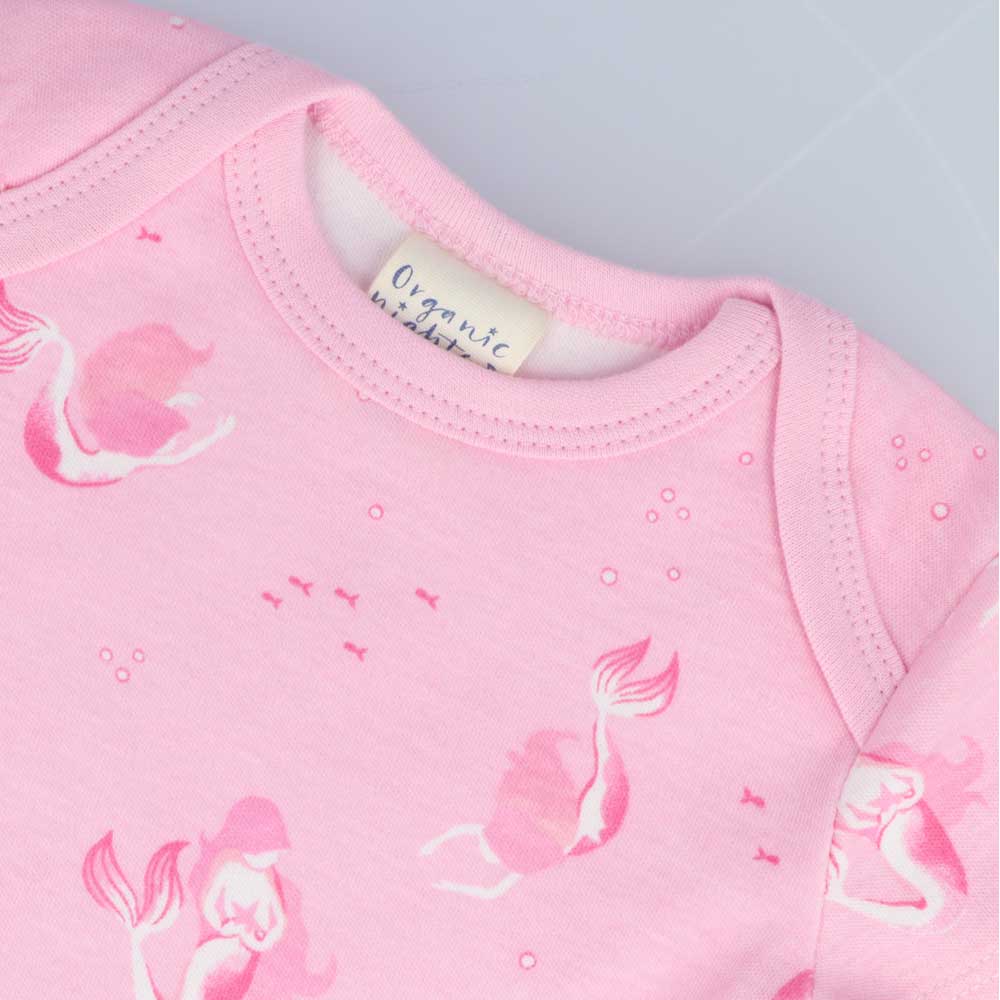 Organic Cotton Summer Baby Onesie - Mermaids Pink