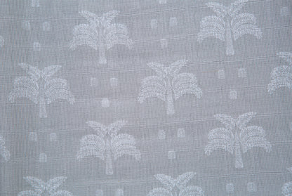 100% Organic Cotton Muslin - Palms and Pineapples in Grey
