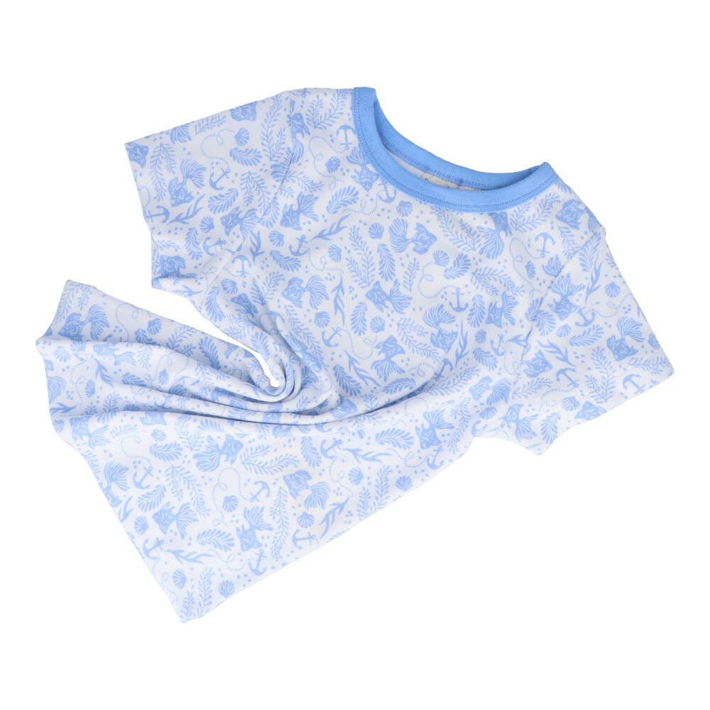 Children's Organic Cotton Short Pyjama Set - Underwater World Blue