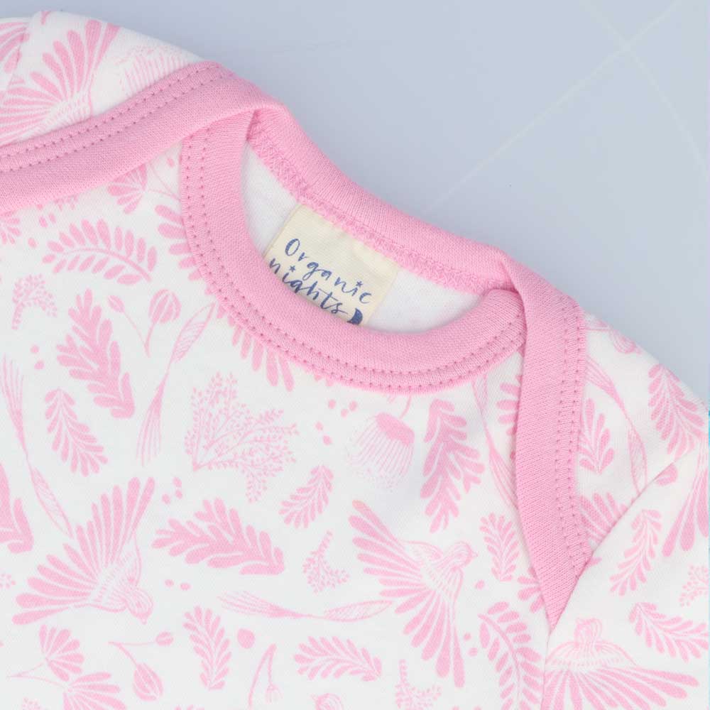 Organic Cotton Summer Baby Onesie - Blush Wings Pink