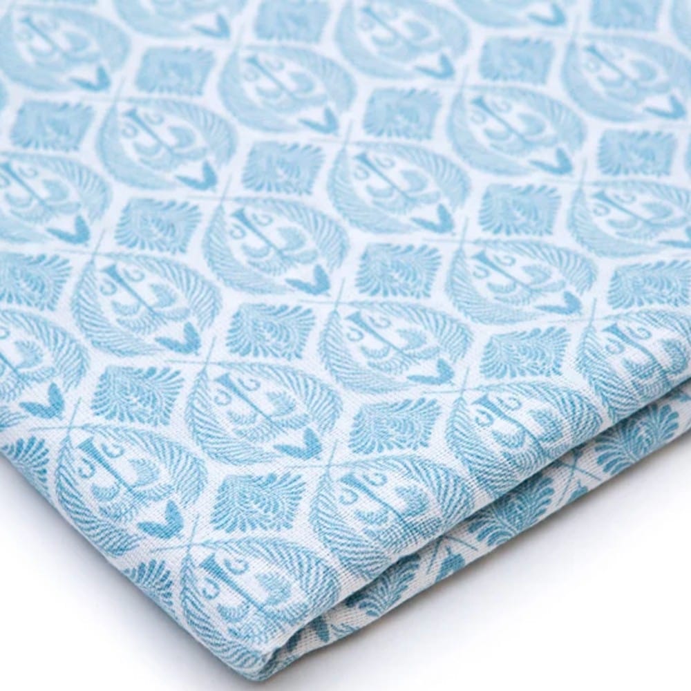 Organic Nights 100% Organic Cotton Muslin Swaddle- Blue Tropics