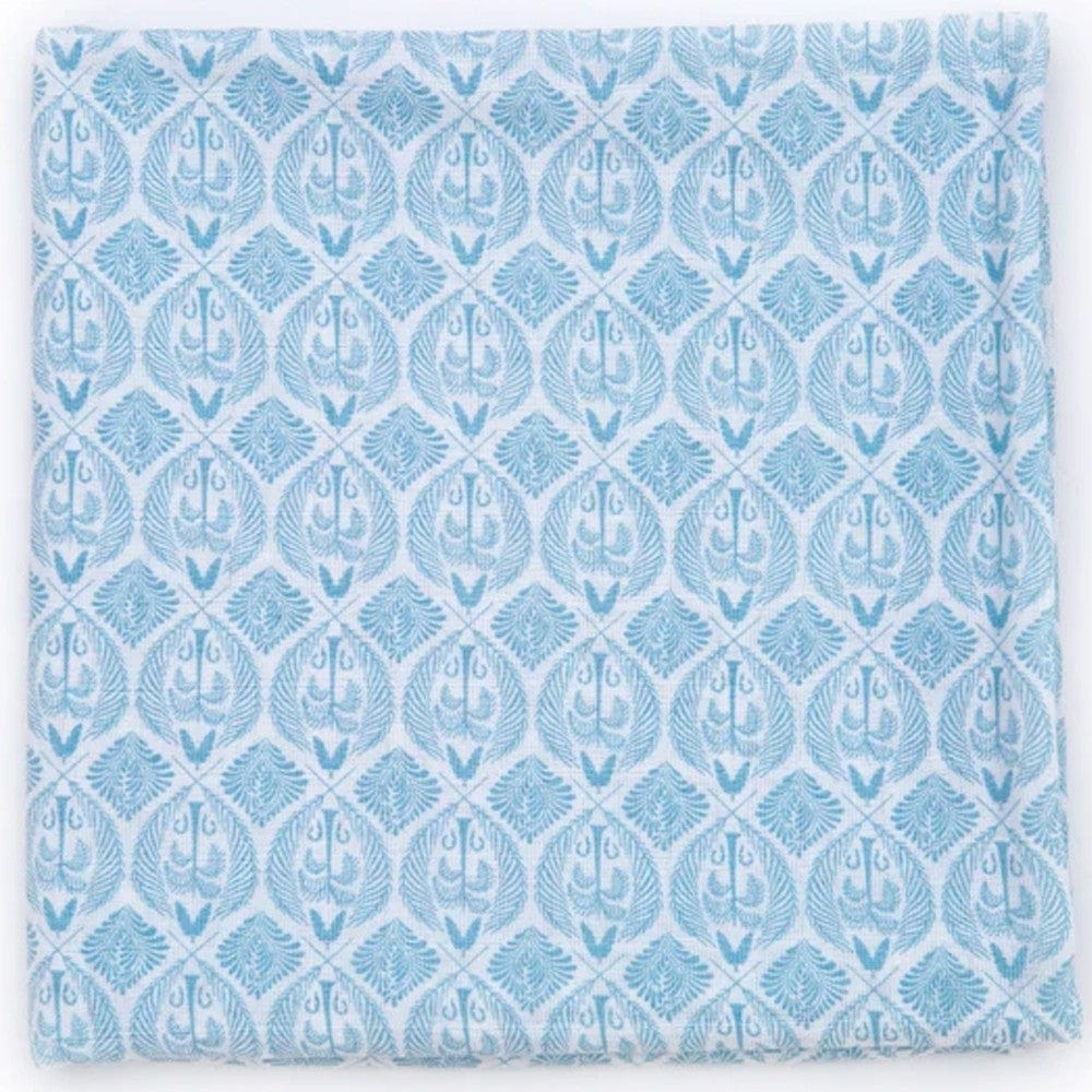 Organic Nights 100% Organic Cotton Muslin Swaddle- Blue Tropics