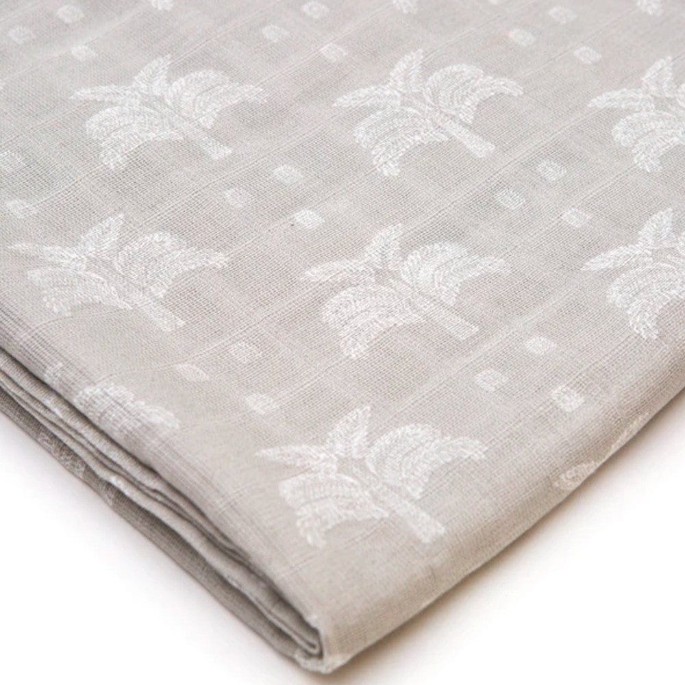 Organic Nights 100% Organic Cotton Muslin Swaddle - Grey Palms & Pineapples